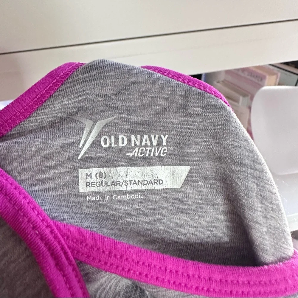 Old Navy Active Gray Camisole with Pink Trim